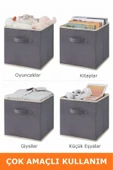 Kumaştan Dolap Içi Çamaşır Oyuncak Düzenleyici Kapaksız Saklama Kutusu Organizer 30x30x30 Cm 1 Adet thumbnail 1