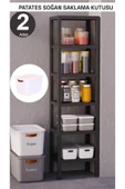 2 Adet  Patates Soğan Saklama Kutusu Kapaklı Çok Amaçlı Kutu Organizer -Asorti thumbnail 1