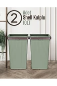 2 Adet Shell Kulplu 10 Lt Çok Amaçlı Oyuncak Düzenleyici Hobi Kutu Çamaşır Sepeti - 1