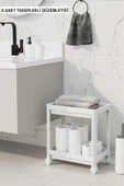 Maja 3 Adet 2 Katlı Beyaz Tekerlekli Düzenleyici Mutfak Rafı Banyo Raf Tezgah Evye Altı Deterjanlık thumbnail 1