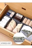Coco Puantiyeli 8 Parça Çekmece Içi Kutu Seti Dolap Kıyafet Çamaşır düzenleyici thumbnail 1
