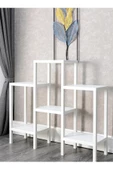 Shelf Piramit 6 Lı Beyaz Plastik Raf Ünitesi Çiçeklik, Banyo, Mutfak Rafı, Ayakkabılık, kitaplık - 3