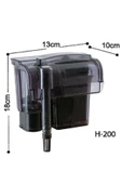Dophin H200 Akvaryum Askılı Şelale Filtre 250 L/h - 1