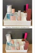 3’lü Set - Çekmeceli Rose Makyaj Standı + Golden Ruj Rafı +Buse Kozmetik - 5