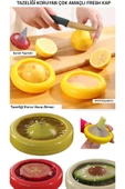 3 Adet Soğan Meyve Sebze Limon Emzik Saklama Kabı Çok Amaçlı Kutu Tazeliğini Koruyan Fresh Kap thumbnail 1