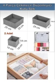 Coco 4'lü Dolap Içi Ve Çekmece Içi Düzenleyici Organizer Giysi Çorap Iç Çamaşırı Saklama Kutu Seti thumbnail 2