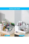 3 Adet Rose Makyaj Organizer Çekmeceli Katlı Kozmetik Parfüm Serum Düzenleyici çok gözlü Ruj Rafı - 6