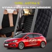 Opel Astra K Siyah Renk Tay Tüyü Cepli & Terletmez Sırtlı Oto Koltuk Minder Seti - Koltuk Koruma Kılıfı (ÖN & ARKA TAM SET) - 1