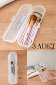 3 Adet Multix Kalem Silgi Kutusu - Çanta İçi Makyaj Malzemesi Düzenleyici Saklama Kabı thumbnail 1