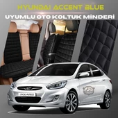 Hyunda Accent Blue Siyah Renk Tay Tüyü Cepli & Terletmez Sırtlı Oto Koltuk Minder Seti - Koltuk Koruma Kılıfı (ÖN & ARKA TAM SET) - 1