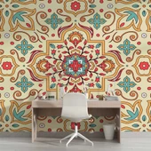 Renkli Çini Motifli Duvar Kağıdı thumbnail 4