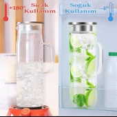 Kapris Metal Kapaklı Cam Sürahi 1300 ML SA6863 - 5