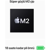 MacBook Air M2 16GB 256GB SSD macOS 13" Taşınabilir Bilgisayar Gümüş MC7V4TU/A - 6