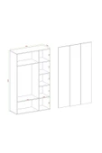 Niro 3 Kapaklı Gardrop, Askılı ve Raflı, 120 cm - 3