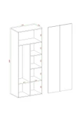 Niro 2 Kapaklı Gardrop, Askılı ve Raflı, 80 cm - 3