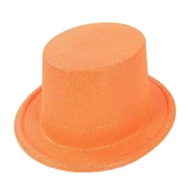 Floresan Turuncu Renk Simli Uzun Fötr Melon Şapka 12 Cm thumbnail 1