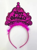 Happy Birthday Yazılı Neon Renk Taç 12 Adet - 4