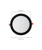 18W Sıva Altı Yuvarlak Siyah Led Panel 3200K Sarı Işık 2 Adet - 2