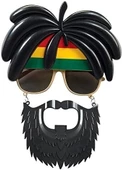 Rasta Peruklu Rasta Sakallı Bob Marley Bıyıklı Parti Gözlüğü 27x18 Cm thumbnail 3