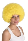 Sarı Renk Kıvırcık Afro Bonus Peruk - 4