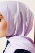 Mini Çiçekli Jakar Şal Lila -113 thumbnail 4