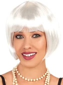 Beyaz Renk Parti Peruğu Kısa Küt Saç thumbnail 1