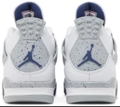 Nike Air Jordan 4 Retro White Midnight Navy Spor Ayakkabı thumbnail 6