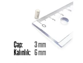 Neodyum Mıknatıs Silindir Çap 3mm , Kalınlık 6mm   ( 30 Adet) - 1