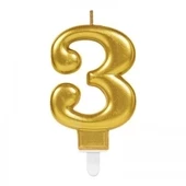 3 Rakam Mum Gold Renk - 1