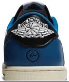 Nike Travis Scott x Fragment Air Jordan 1 Low OG White/Blue/Sail Spor Ayakkabı - 7
