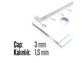 Neodyum Mıknatıs Silindir Çap 3mm , Kalınlık 1.5mm   ( 30 Adet) - 2