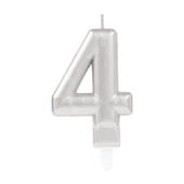 4 Rakam Mum Gümüş Renk - 1
