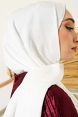 Halka Desen Jakar Şal Beyaz -09 thumbnail 4
