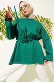 Duble Kol İp Bağcıklı Tunik Zümrüt thumbnail 5