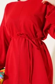 Duble Kol İp Bağcıklı Tunik Kırmızı thumbnail 8