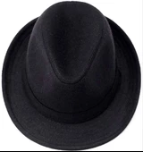 Çocuk Boy Siyah Kumaş Fötr Şapka Gösteri Şapkası Michael Jackson Şapkası 54 No thumbnail 2