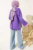 Duble Kol İp Bağcıklı Tunik Lila thumbnail 7