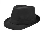Çocuk Boy Siyah Kumaş Fötr Şapka Gösteri Şapkası Michael Jackson Şapkası 54 No thumbnail 1