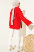 Duble Kol İp Bağcıklı Tunik Kırmızı thumbnail 3