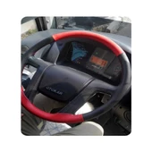 DİKİŞLİ DERİ DİREKSİYON KILIFI SİYAH/KIRMIZI SİYAH DİKİŞLİ OTOKAR OTOBÜS İÇİN thumbnail 1