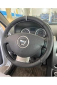 DİKİŞLİ DİREKSİYON KILIFI NOKTALI DAMARLI DERİ GRİ DİKİŞ/YÜZÜK DACIA İÇİN  Uyumlu - 1