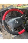 DİKİŞLİ DİREKSİYON KILIFI SİYAH - KIRMIZI- SİYAH DİKİŞLİ TIR MERCEDES. - 2