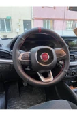 DİKİŞLİ DİREKSİYON KILIFI DAMARLI NOKTALI DERİ KIRMIZI YÜZÜK KIRMIZI DİKİŞLİ EGEA İÇİN - 1