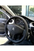 DİKİŞLİ DERİ DİREKSİYON KILIFI DAMARLI SİYAH DERİ SİYAH DİKİŞLİ CİTROEN ELYSEE İÇİN thumbnail 1