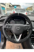 DİKİŞLİ DİREKSİYON KILIFI NUBUK/NOKTALI DERİ GRİ YÜZÜK DİKİŞ OPEL Opel Grandland-x - 1