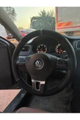 DİKİŞLİ DİREKSİYON KILIFI NOKTALI NUBUK GRİ YÜZÜK GRİ DİKİŞ VW JETTA İÇİN  UYUMLU - 1