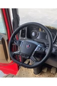 DİKİŞLİ DİREKSİYON KILIFI DAMARLI SİYAH DERİ SİYAH DİKİŞLİ SCANIA  TIR KAMYON İÇİN - 1
