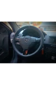 DİKİŞLİ DERİ DİREKSİYON KILIFI DAMARLI SİYAH DERİ GRİ YÜZÜK GRİ DİKİŞ OPEL ASTRA thumbnail 1