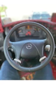 DİKİŞLİ DİREKSİYON KILIFI DAMARLI DERİ KIRMIZI DİKİŞLİ MERCEDES 2640 İÇİN - 1