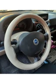 DİKİŞLİ DİREKSİYON KILIFI BEJ DERİ SİYAH DİKİŞLİ FIAT DOBLO İÇİN thumbnail 1